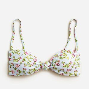 NWT J. Crew Knot Bandeau Bikini Top Cloud Meadow Floral Blue Plus Size 3X NEW